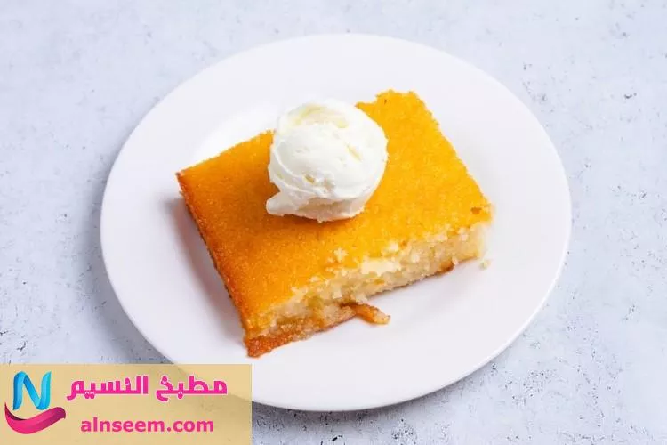 طريقة عمل البسبوسة بالقشطة